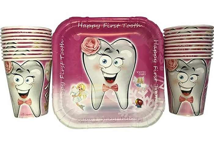 آداب و رسوم, ابزار جشن, رسوم ایرانی, مهمانی ظروف یکبار مصرف تم دندونی